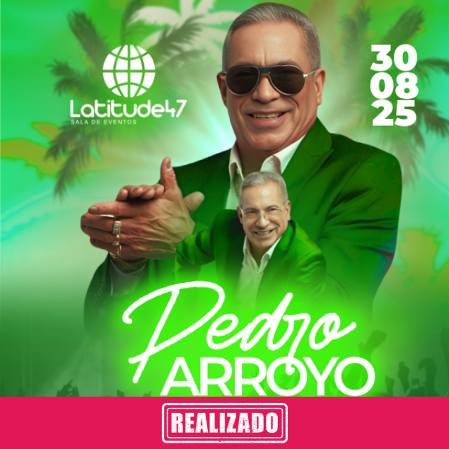 Foto promocional del evento PEDRO ARROYO describiendo los participantes y fechas del evento.